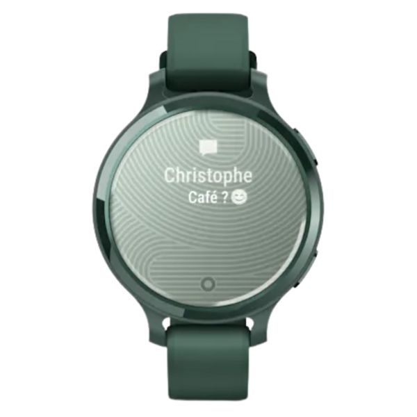 Garmin Lily 2 Active Jasper Green watch with green silicone strap, 38 mm