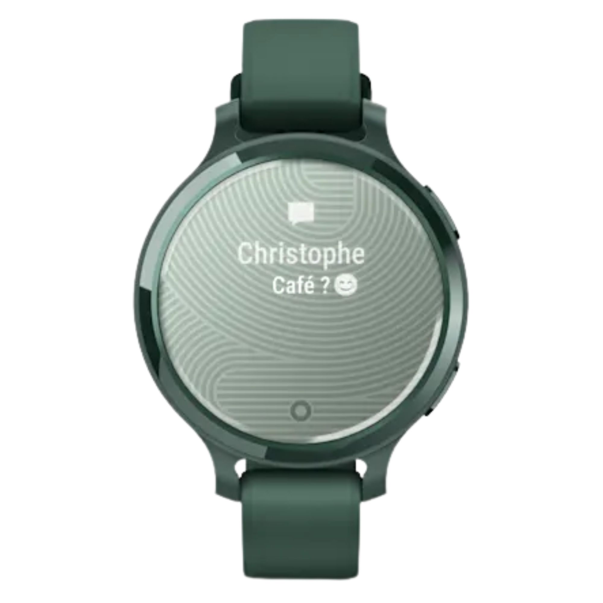 Garmin Lily 2 Active Jasper Green watch with green silicone strap, 38 mm