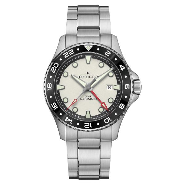 copy ofHamilton Khaki Navy Scuba Automatic GMT Watch with Black Dial, Black and Gold NATO Strap, 43 mm