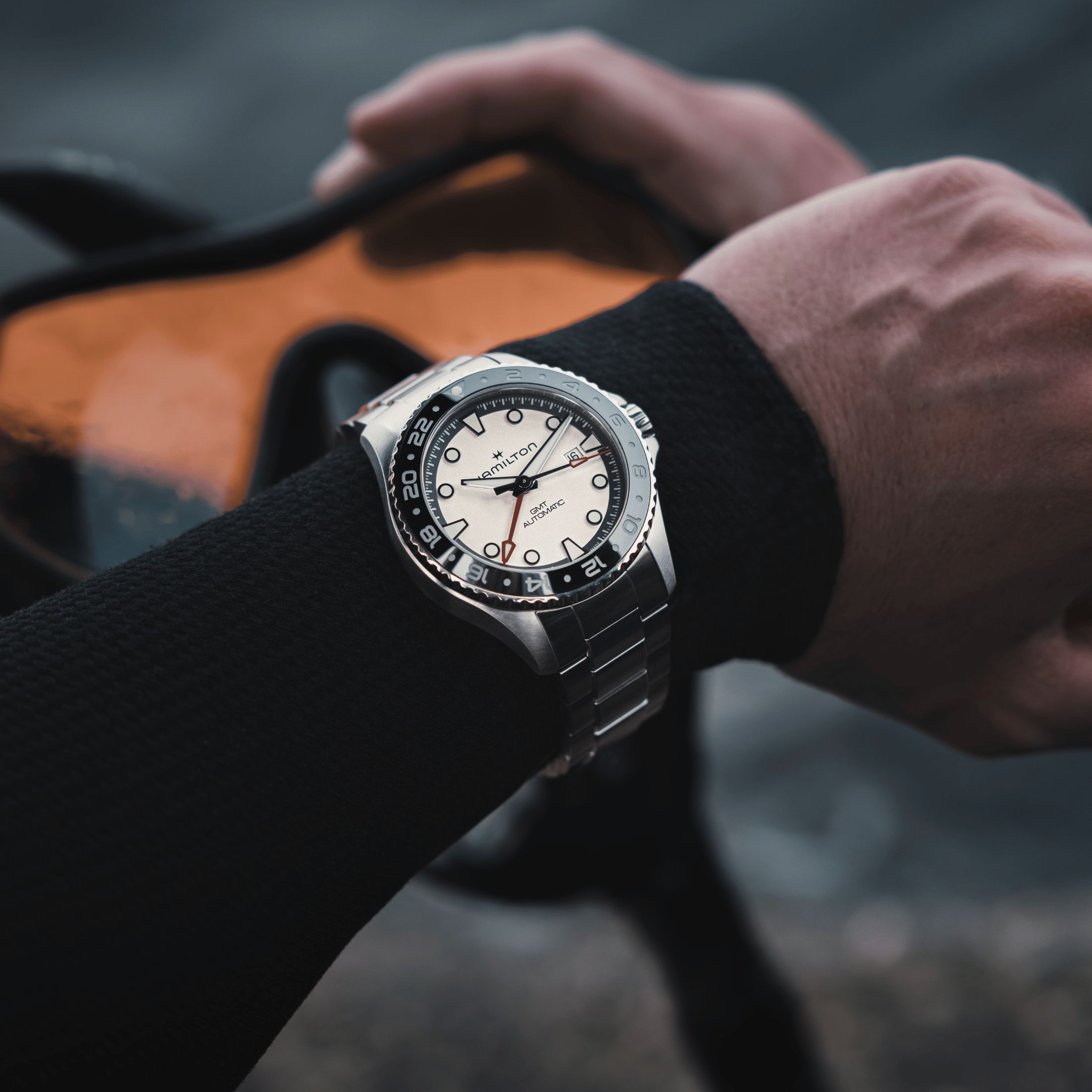 Hamilton Khaki Navy Scuba Automatic GMT Watch with White Dial