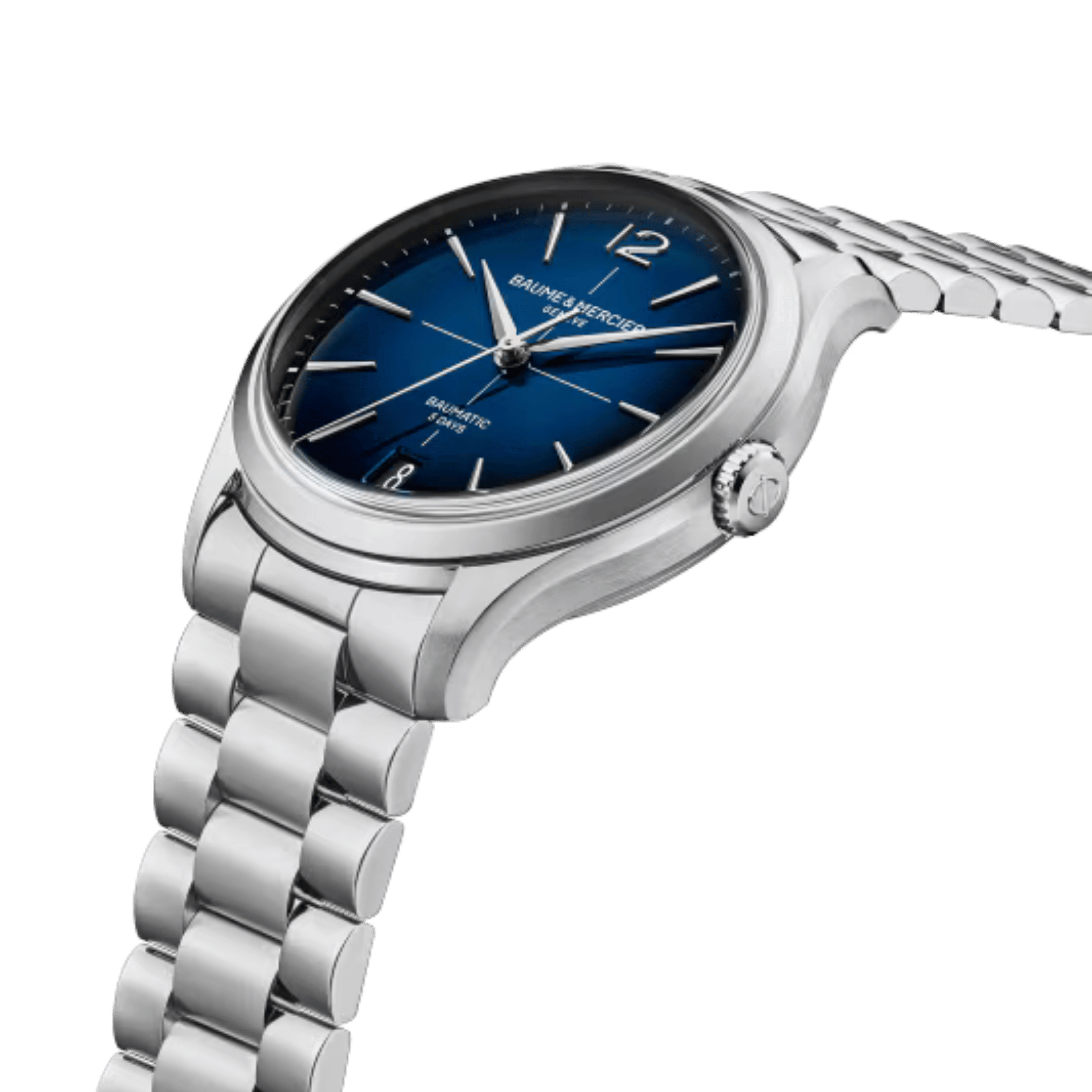 Montre Baume et Mercier Clifton automatique cadran bleu bracelet acier 39 mm