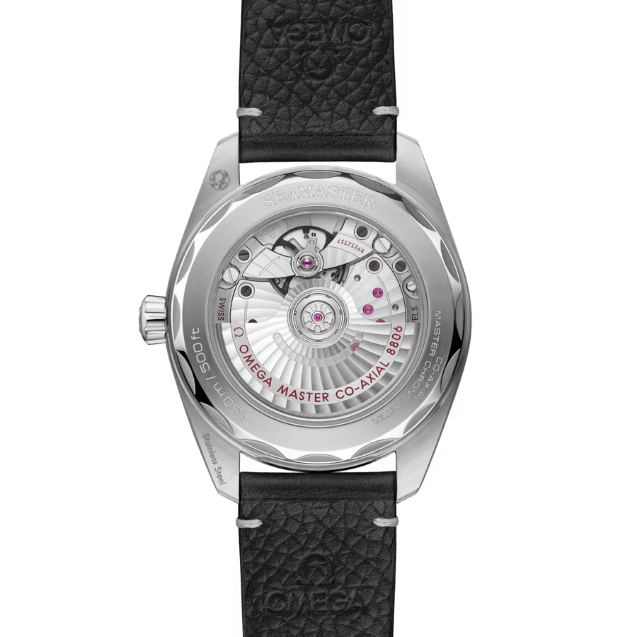 Montre Omega Seamaster Railmaster Co-Axial Master Chronometer cadran gris bracelet cuir 38 mm