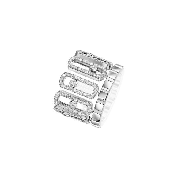 Messika Move Iconica Pavée ring in white gold and diamonds