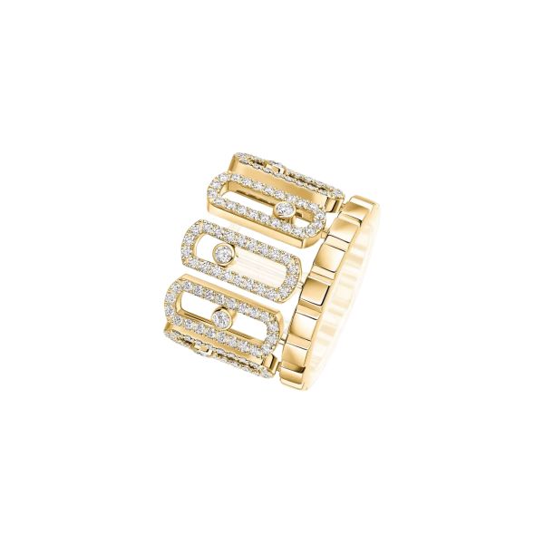 Messika Move Iconica Pavée ring in yellow gold and diamonds