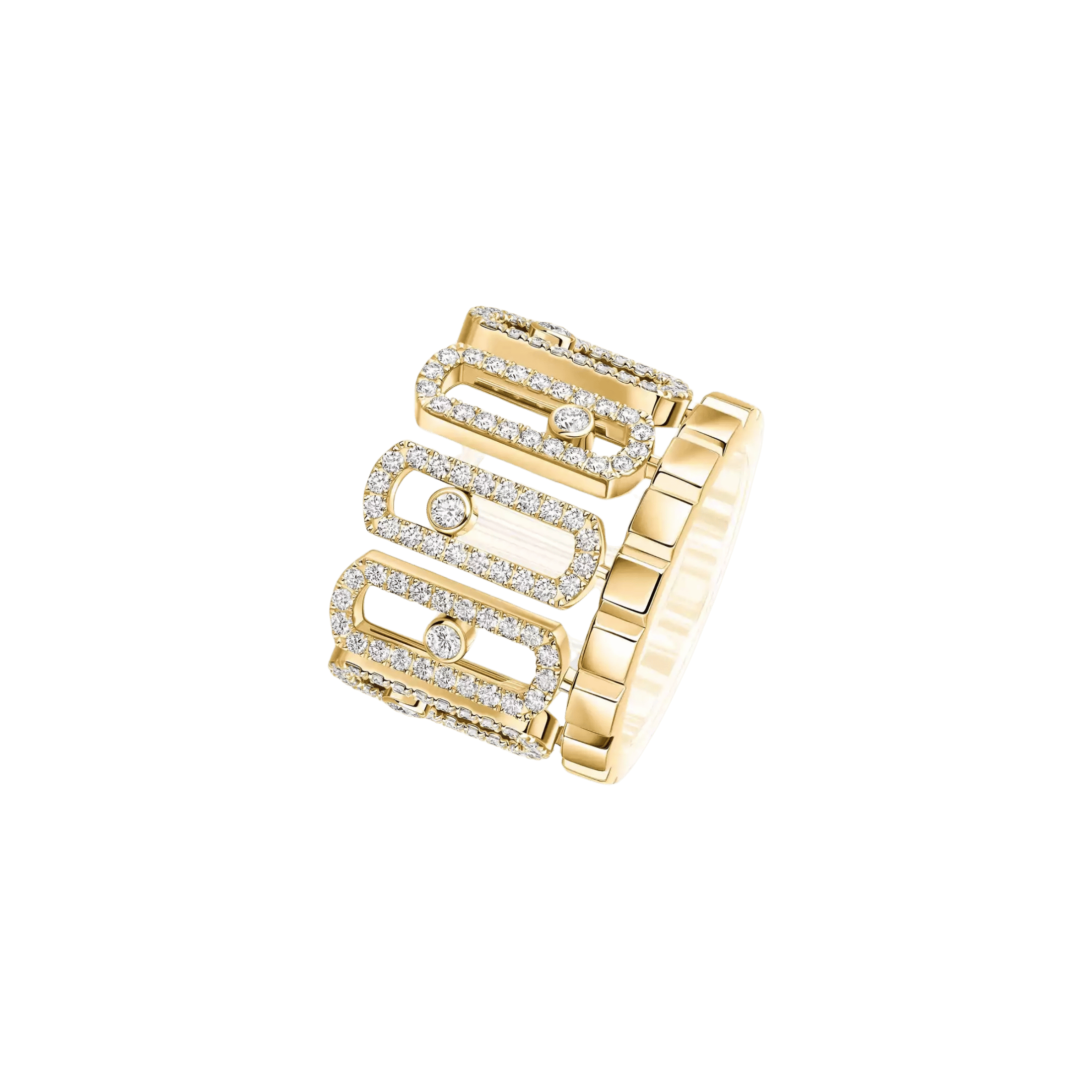 Bague Messika Move Iconica Pavée en or jaune et diamants 