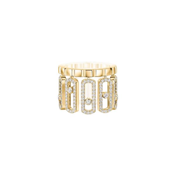 Bague Messika Move Iconica Pavée en or jaune et diamants 