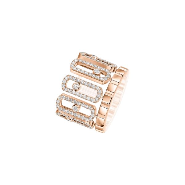Bague Messika Move Iconica Pavée en or rose et diamants 