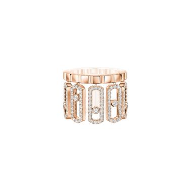 Bague Messika Move Iconica Pavée en or rose et diamants 