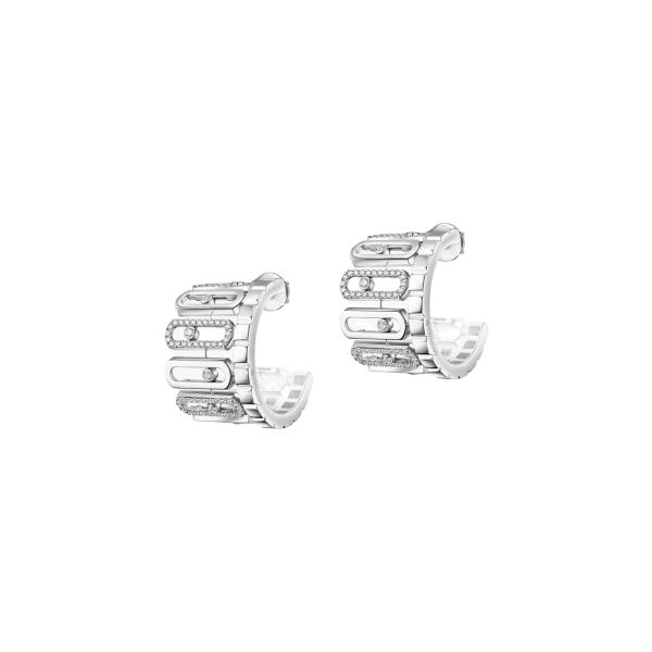 Boucles d’oreilles Messika Move Iconica en or blanc et diamants