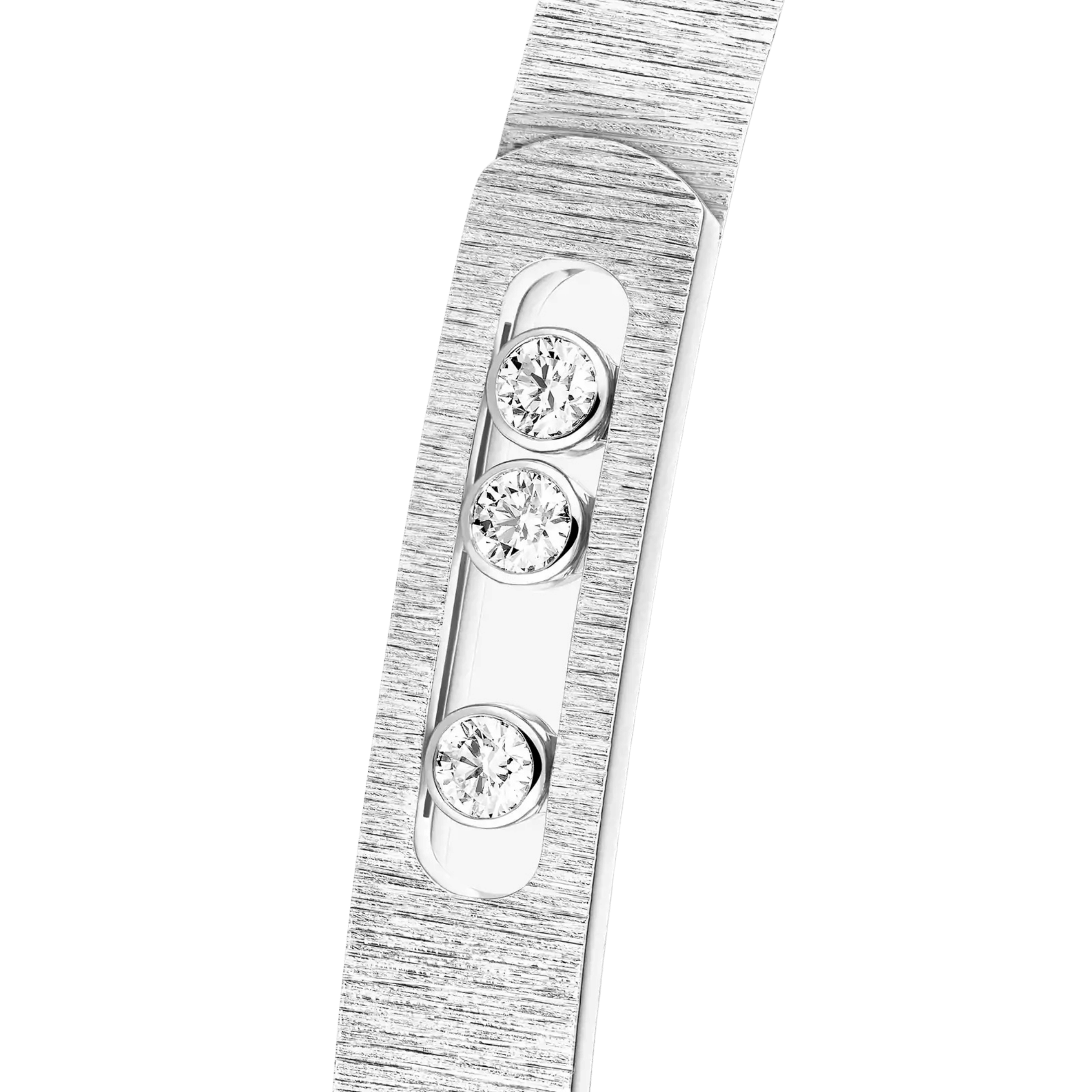 Bangle Messika Move Noa Ciselé en or blanc et diamants