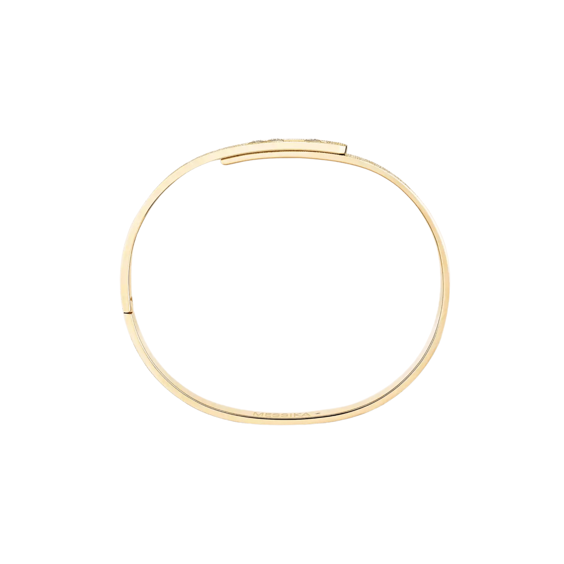 Bangle Messika Move Noa Ciselé semi-pavé en or jaune et diamants 