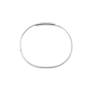 Bangle Messika Move Noa Ciselé semi-pavé en or blanc et diamants