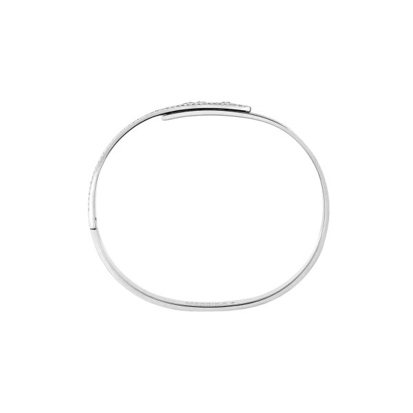 Bangle Messika Move Noa Ciselé semi-pavé en or blanc et diamants