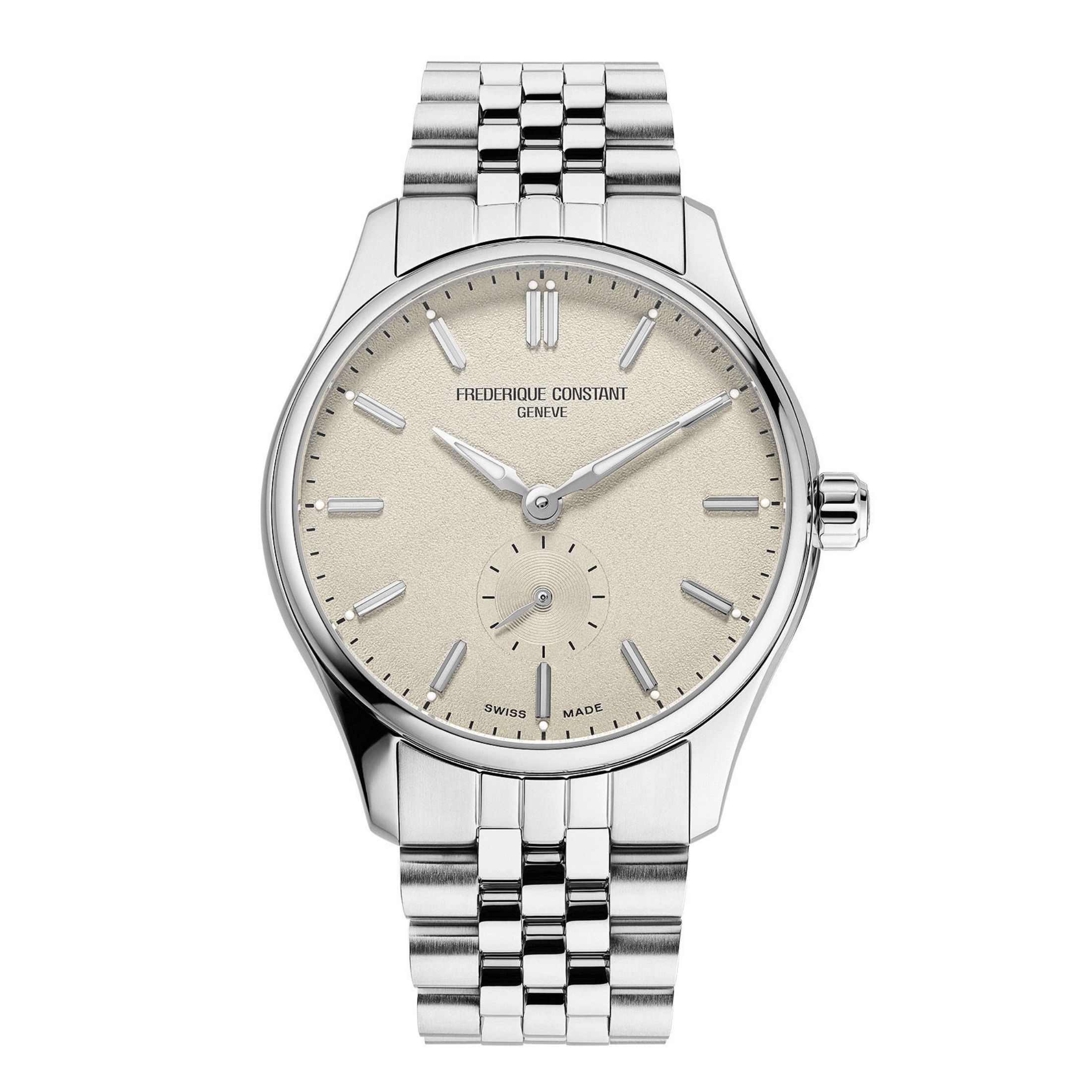 Montre Frédérique Constant Classics Index Small Seconds Automatic cadran beige bracelet acier 39 mm