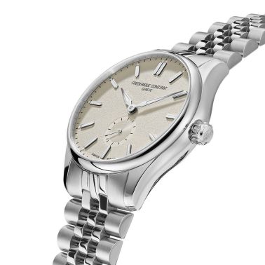 Montre Frédérique Constant Classics Index Small Seconds Automatic cadran beige bracelet acier 39 mm