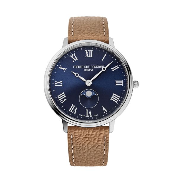 Montre Frédérique Constant Classics Moonphase quartz cadran vert bracelet cuir 39 mm