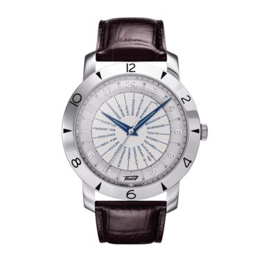 Tissot Heritage Navigator 160th Anniversary COSC Automatic Watch with Silver Dial and Brown Leather Strap, 43 mm
