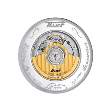 Tissot Heritage Navigator 160th Anniversary COSC Automatic Watch with Silver Dial and Brown Leather Strap, 43 mm