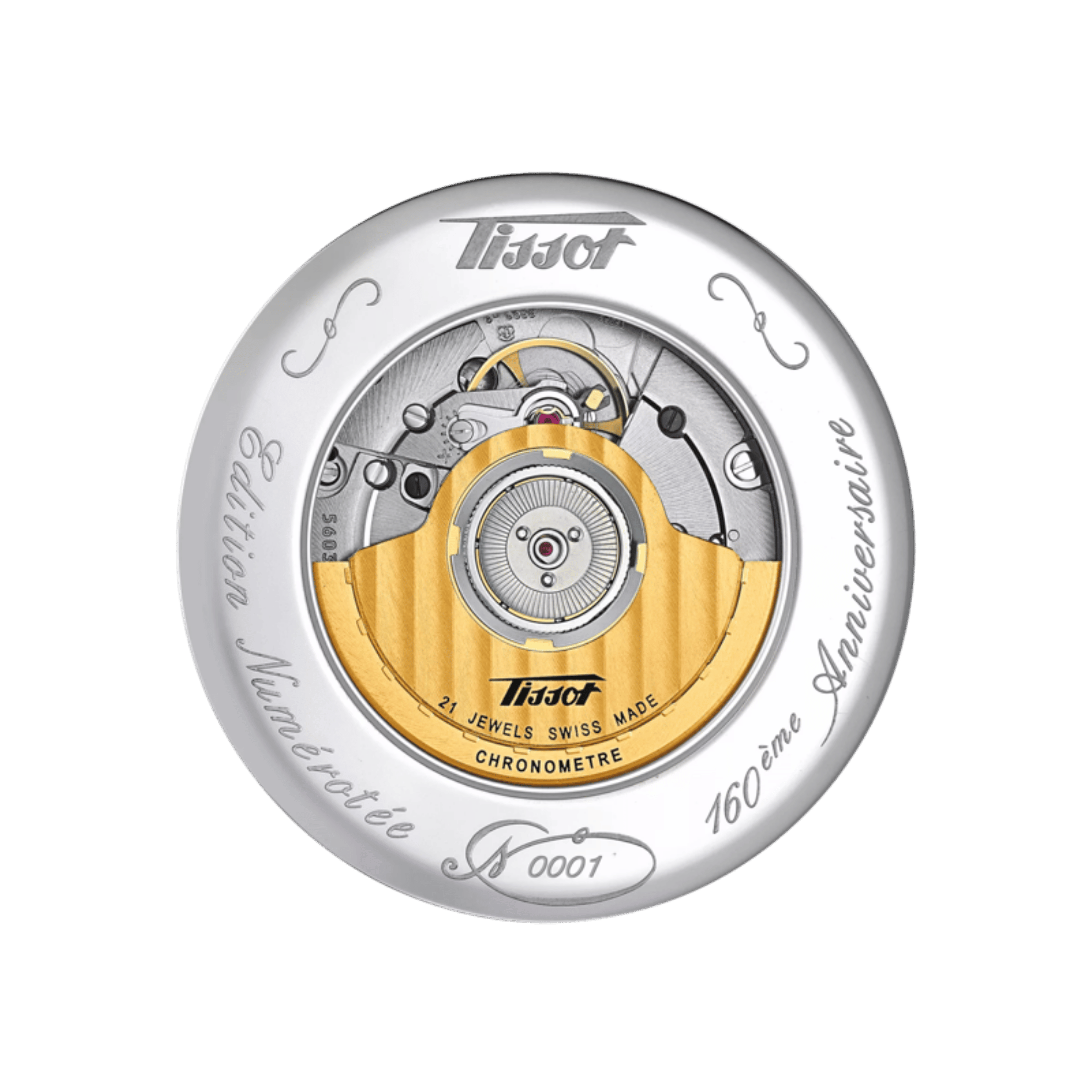 Montre Tissot Heritage Navigator 160th Anniversary COSC auto cadran argent bracelet cuir marron 43 mm