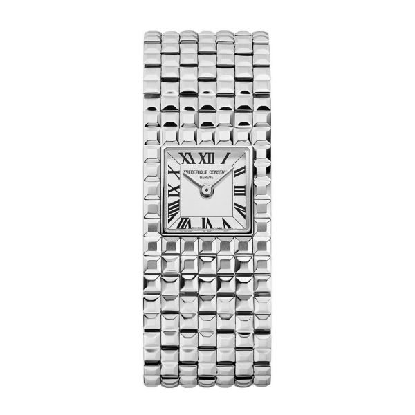 Frédérique Constant Classics Manchette quartz white dial steel bracelet 25.7 x 20 mm