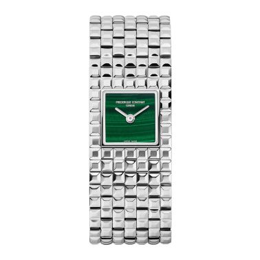 Montre Frédérique Constant Classics Manchette quartz cadran malachite bracelet acier 25.7 x 20 mm