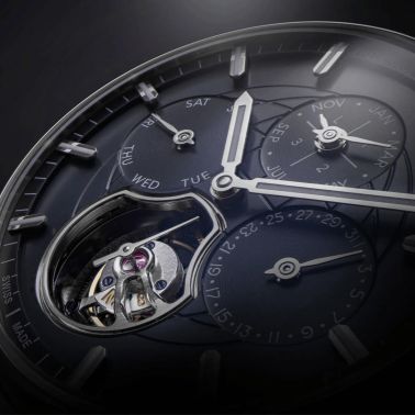 Montre Frédérique Constant Highlife Tourbillon Perpetual Calendar Manufacture automatique cadran bleu bracelet acier 41 mm