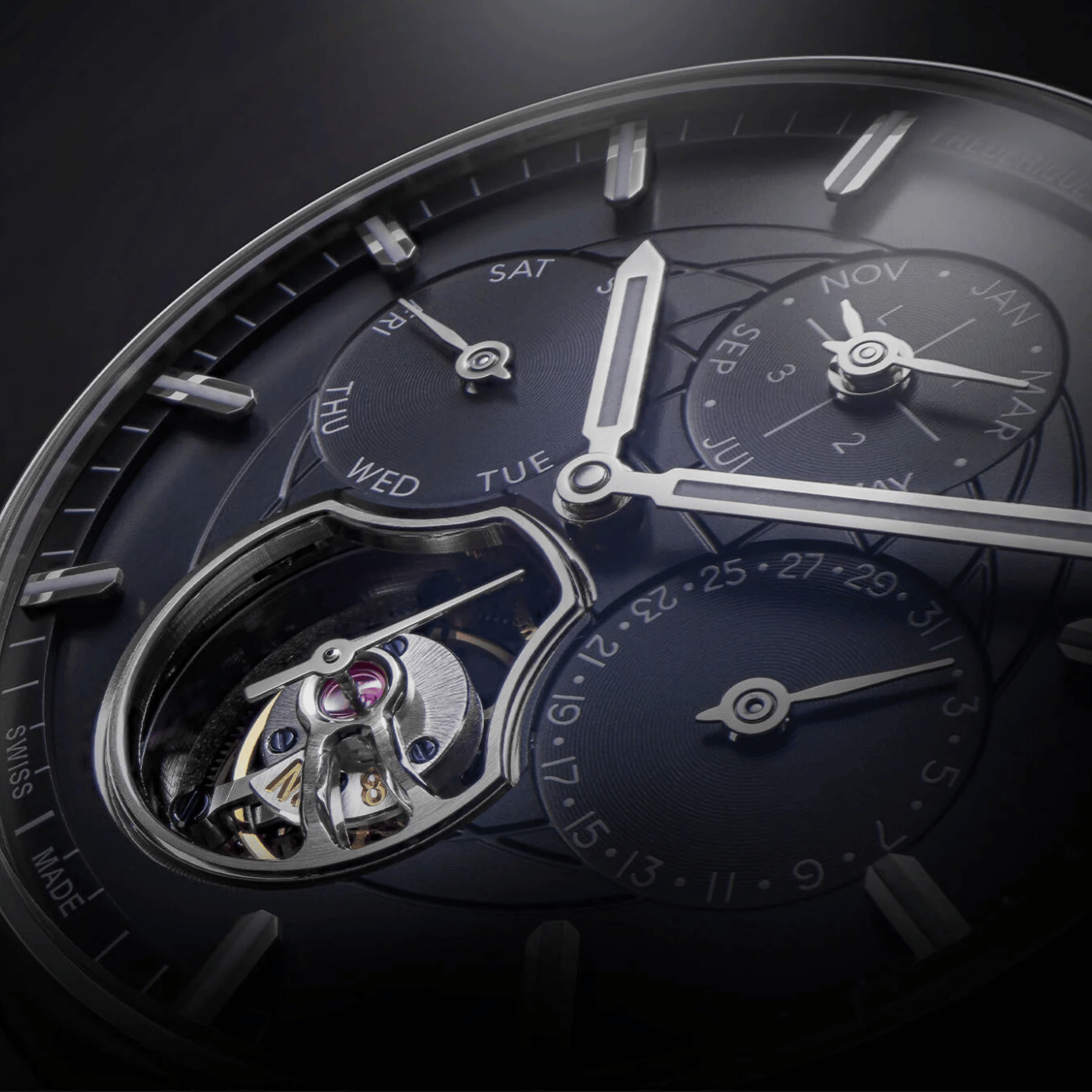 Montre Frédérique Constant Highlife Tourbillon Perpetual Calendar Manufacture automatique cadran bleu bracelet acier 41 mm