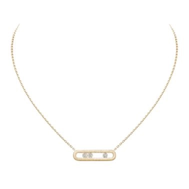 Collier Messika Move Classique Ciselé en or jaune et diamants