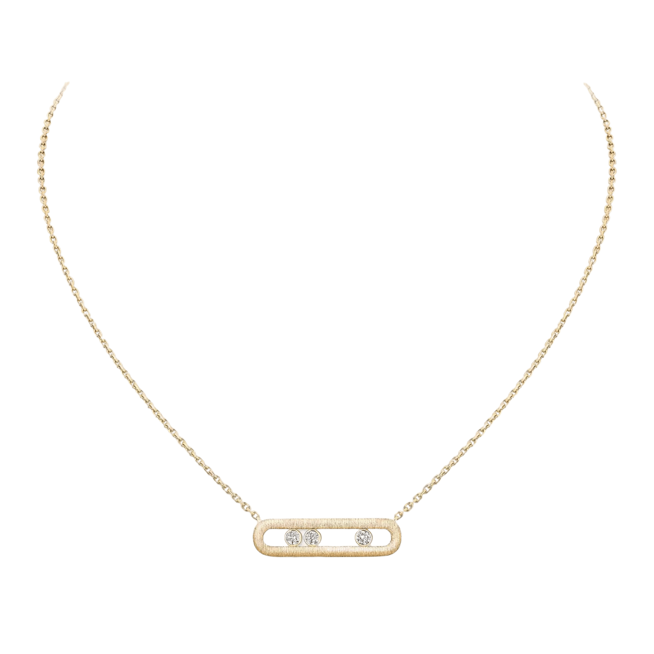 Collier Messika Move Classique Ciselé en or jaune et diamants