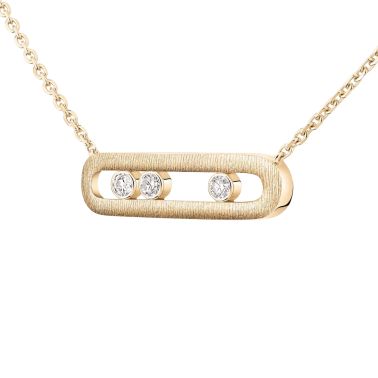 Collier Messika Move Classique Ciselé en or jaune et diamants