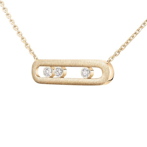 Collier Messika Move Classique Ciselé en or jaune et diamants