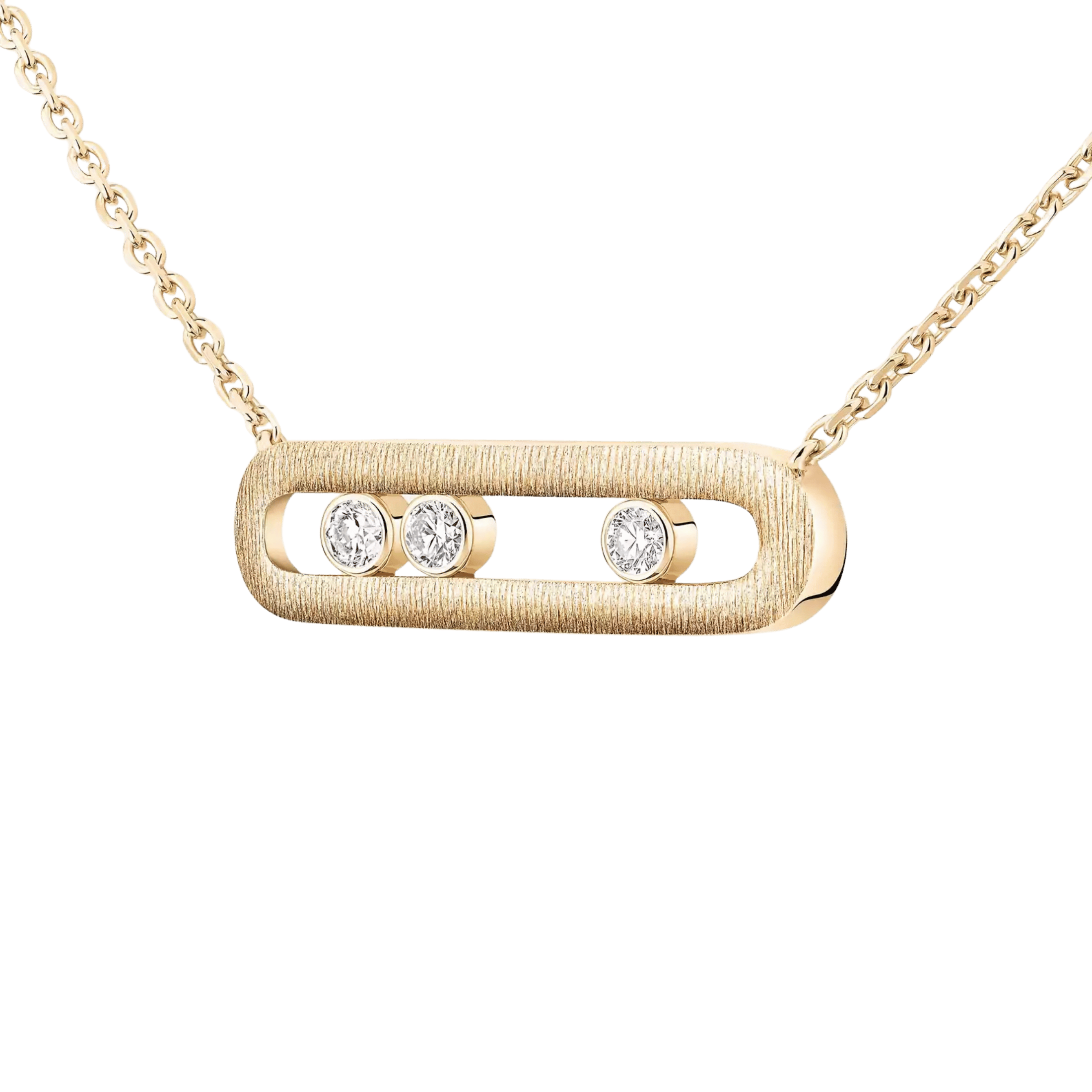 Collier Messika Move Classique Ciselé en or jaune et diamants