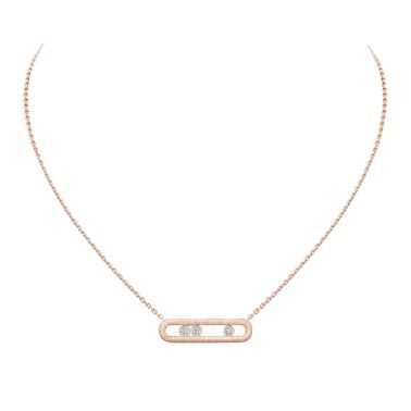Collier Messika Move Classique Ciselé en or rose et diamants 