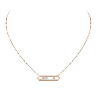 Messika Move Classic Chiseled necklace in rose gold and diamonds 