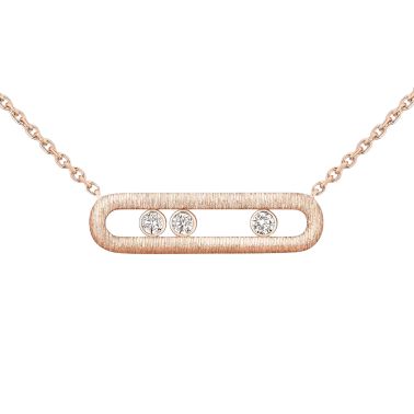 Collier Messika Move Classique Ciselé en or rose et diamants 