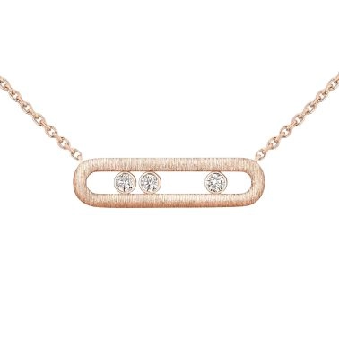 Collier Messika Move Classique Ciselé en or rose et diamants 
