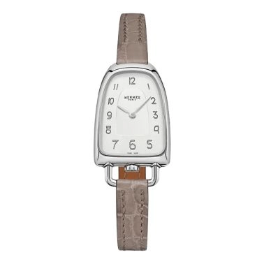 copy ofHERMÈS Galop d'Hermès Moyen Model quartz silver dial brown leather strap 32 mm