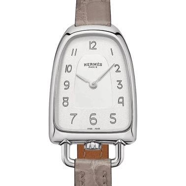 copy ofHERMÈS Galop d'Hermès Moyen Model quartz silver dial brown leather strap 32 mm