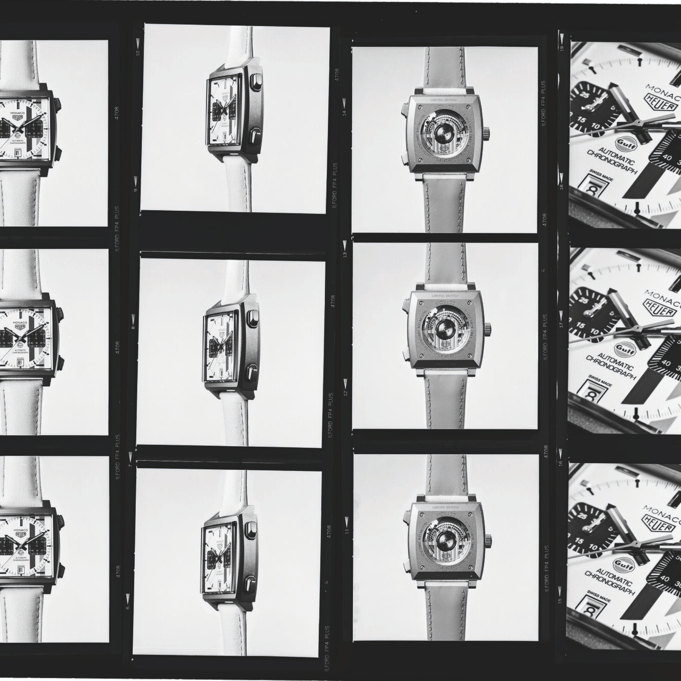 Montre TAG Heuer Monaco Chronograph x Gulf "Édition limitée 2025" Calibre 11 Titane automatique cadran blanc bracelet cuir 39 mm