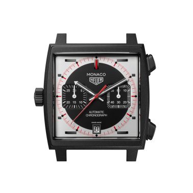 Montre TAG Heuer Monaco Chronograph "Stopwatch" Calibre 11 Titane automatique cadran noir bracelet cuir 39 mm
