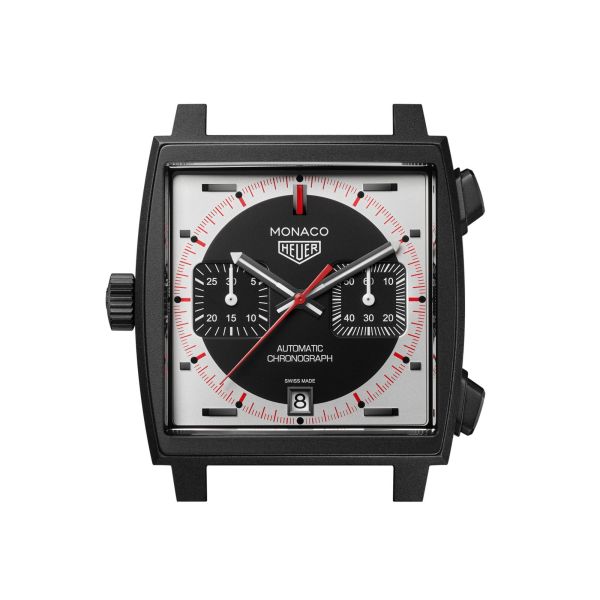Montre TAG Heuer Monaco Chronograph "Stopwatch" Calibre 11 Titane automatique cadran noir bracelet cuir 39 mm