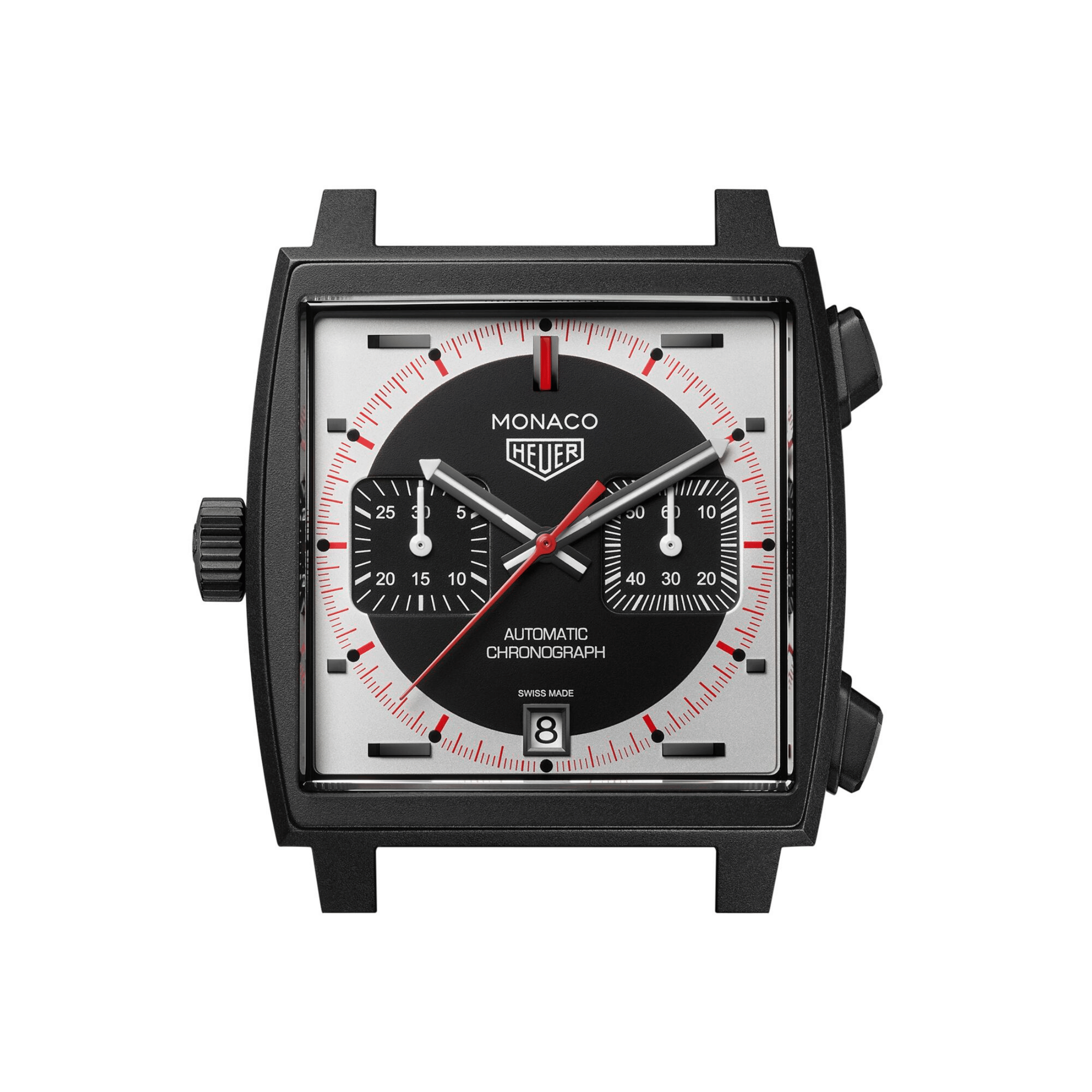 Montre TAG Heuer Monaco Chronograph "Stopwatch" Calibre 11 Titane automatique cadran noir bracelet cuir 39 mm