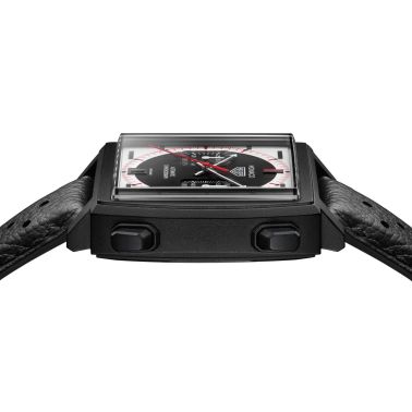 Montre TAG Heuer Monaco Chronograph "Stopwatch" Calibre 11 Titane automatique cadran noir bracelet cuir 39 mm