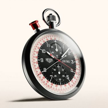 Montre TAG Heuer Monaco Chronograph "Stopwatch" Calibre 11 Titane automatique cadran noir bracelet cuir 39 mm