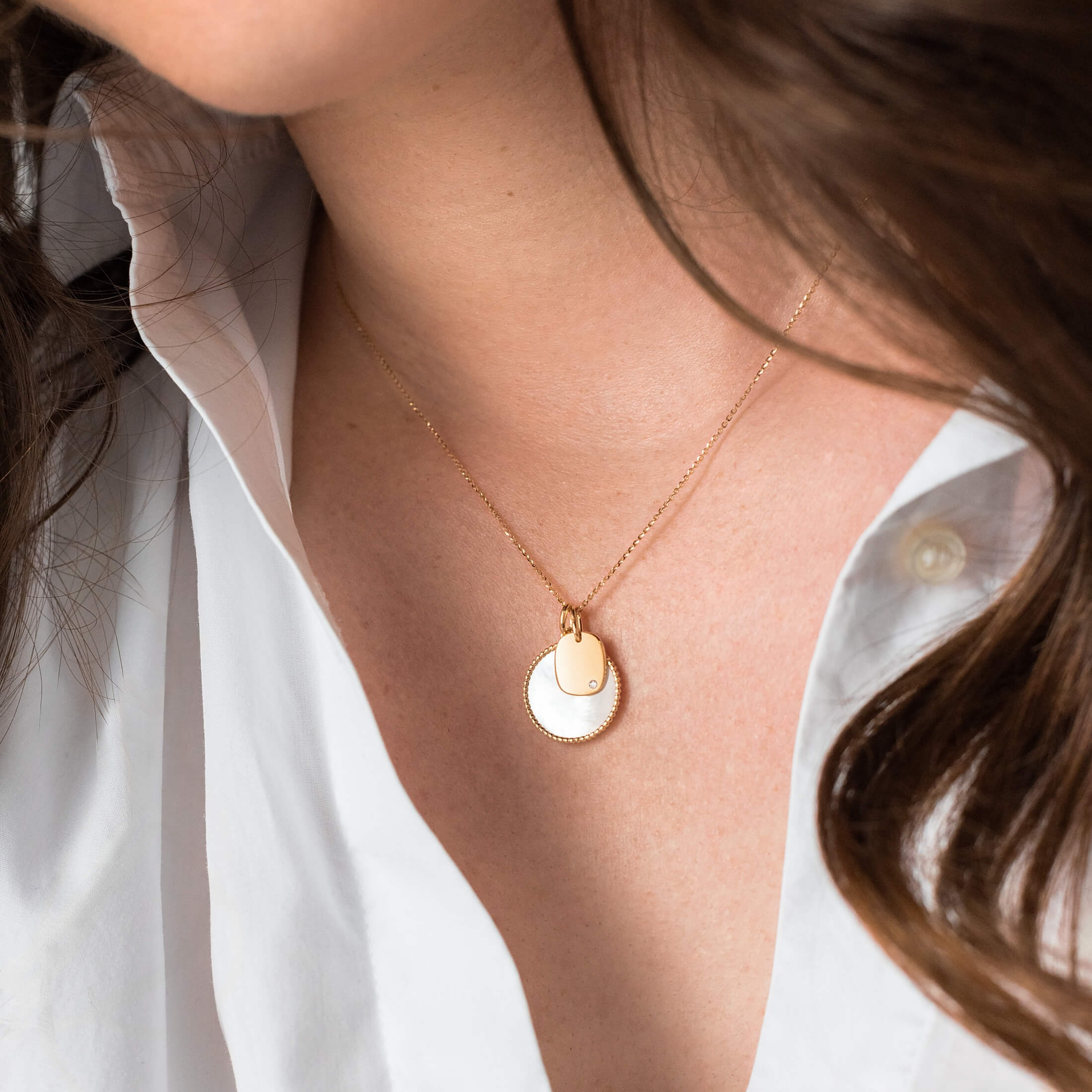 Lepage Colette Coussin medal in yellow gold and diamond