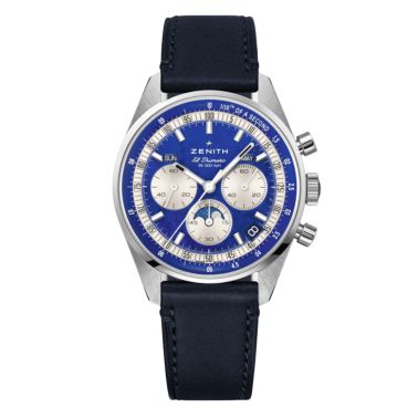 Montre Zenith Chronomaster Original Triple Calendar El Primero cadran Lapis Lazuli bracelet cuir 38 mm