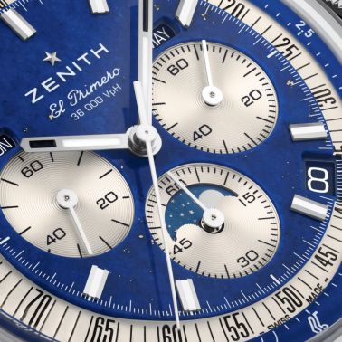 Montre Zenith Chronomaster Original Triple Calendar El Primero cadran Lapis Lazuli bracelet cuir 38 mm