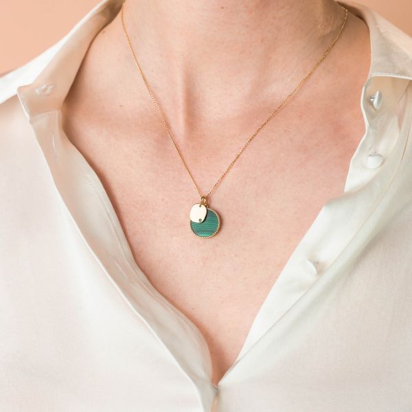 Lepage Colette Coussin medal in yellow gold and tsavorite