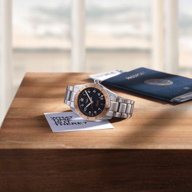 Longines Spirit Zulu Time 1925 automatic rose gold bezel black dial steel bracelet 39 mm