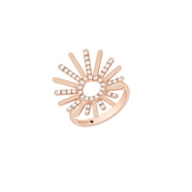 Korloff Divine Fougue Rayons ring in rose gold and diamonds
